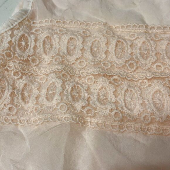 Italian GIULIA 100% Silk Top Peach Sleeveless Lined Flowy Blouse - Picture 2 of 11